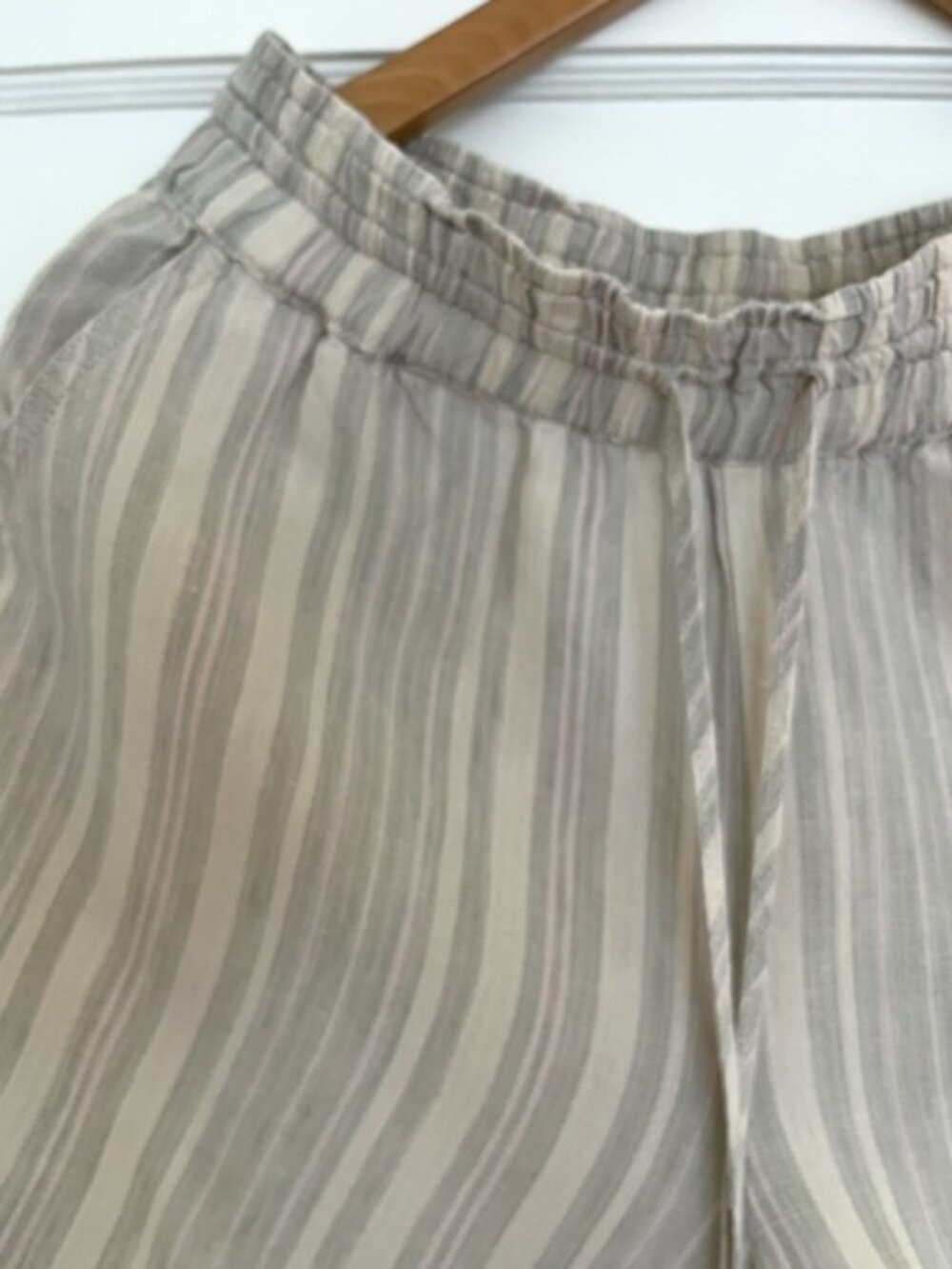 Anthropologie Beachy Linen Stripe Drawstring Shorts | Size S - Picture 7 of 11